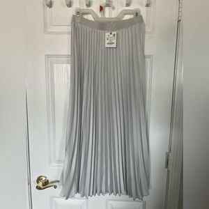 NWT Zara satin effect midi pleated skirt